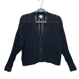 A New Day Black Open Knit Cardigan‎ Sweater, XL